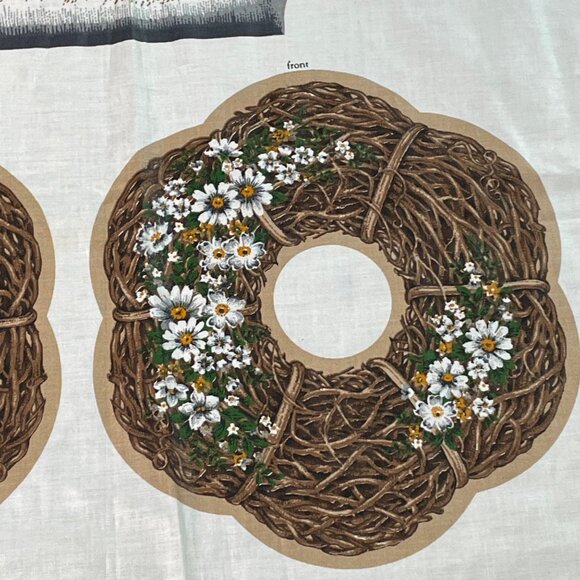 Cranston VIP Print Works Swan Centerpiece Grapevine Heart Wreath  u Fabric Patte - Picture 6 of 12